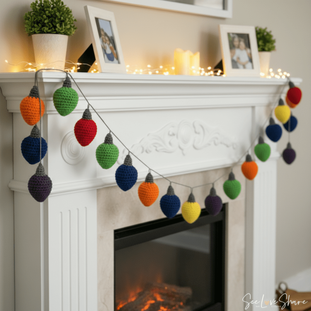 crochet light bulb ornament pattern