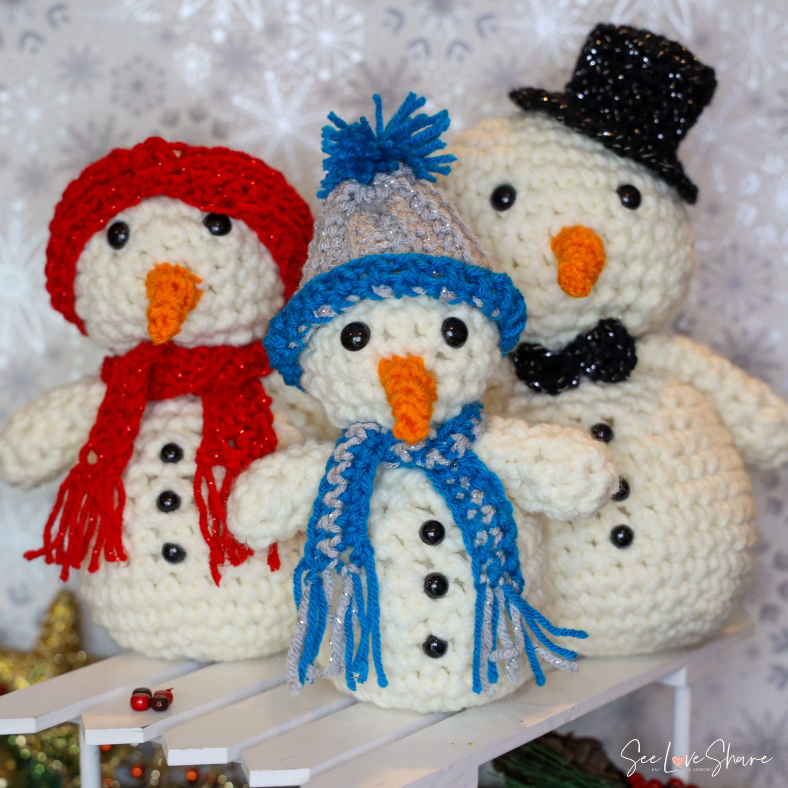 Set of 3 Snowflakes - Free Crochet Patterns