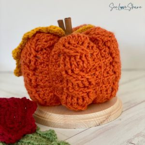 Crochet cable pumpkin