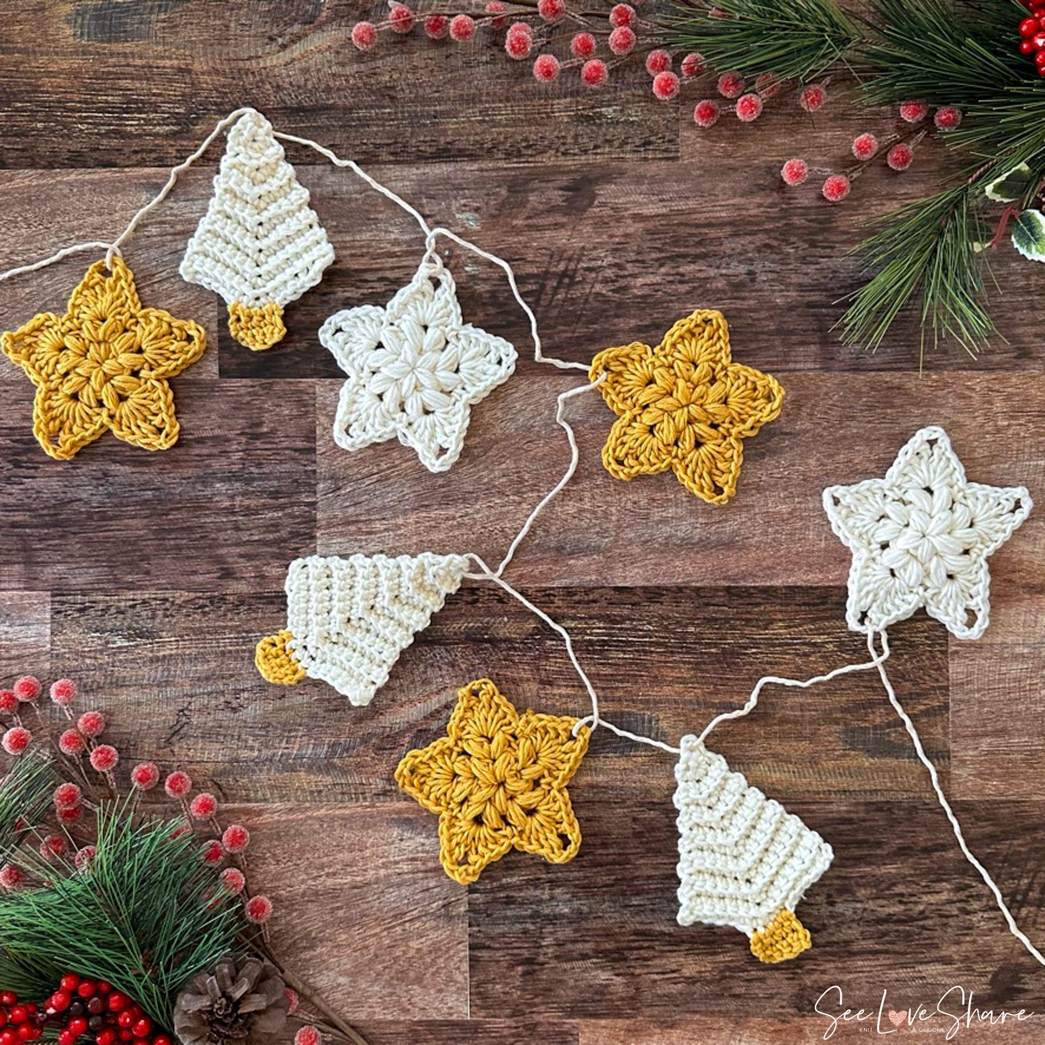 Christmas Trees & Stars Holiday Garland / Ornaments SeeLoveShare