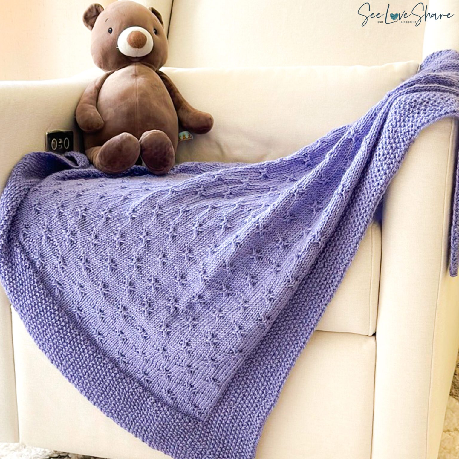 Simply Elegant Butterfly Baby Blanket - Free Knit Pattern | SeeLoveShare