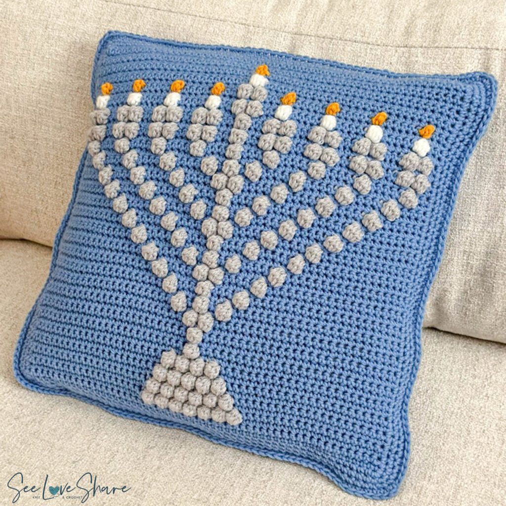 crochet snowman pillow