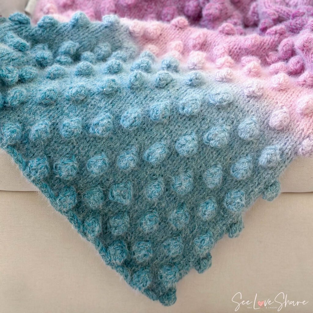 Cozy Knit Bobble Stitch Throw Pattern