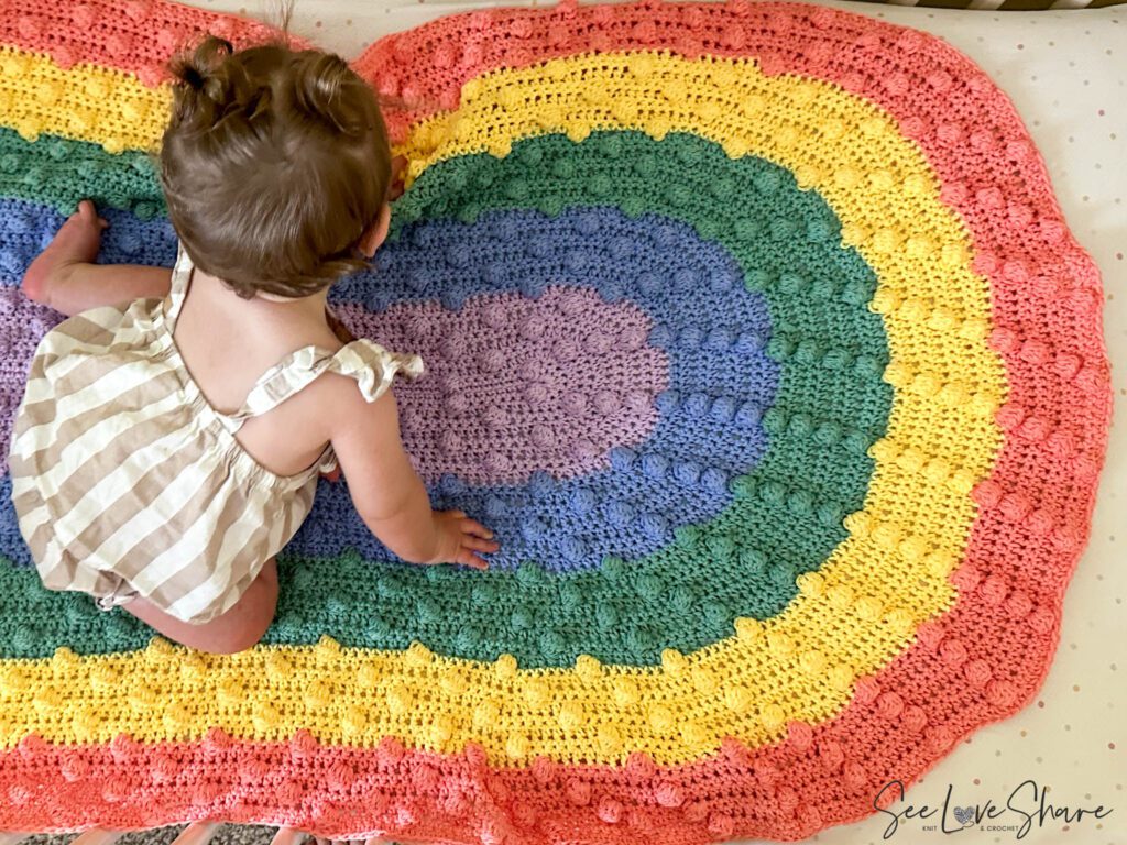 Rainbow Crochet Crib Blanket Pattern