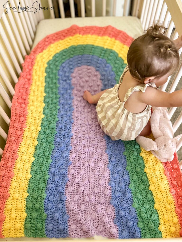 Rainbow Crochet Crib Blanket Pattern