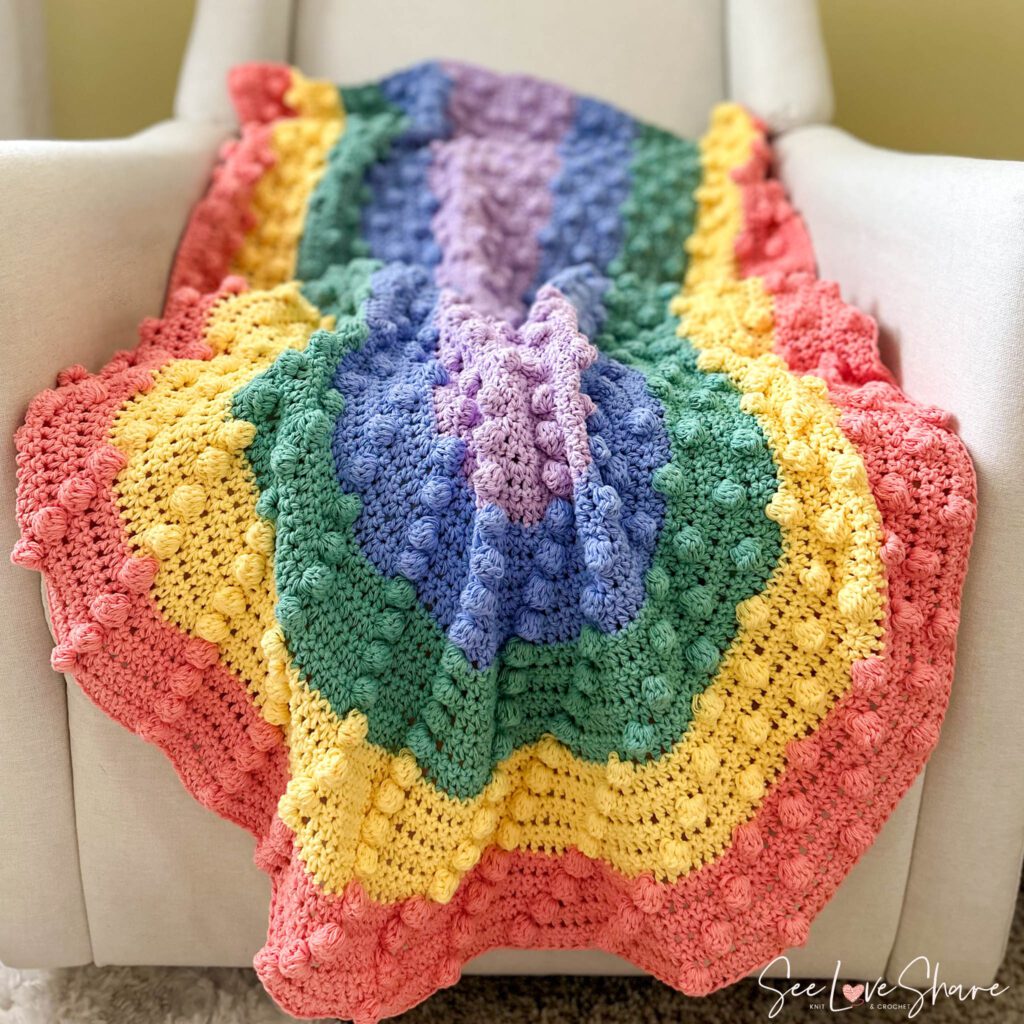 Rainbow Crochet Crib Blanket Pattern