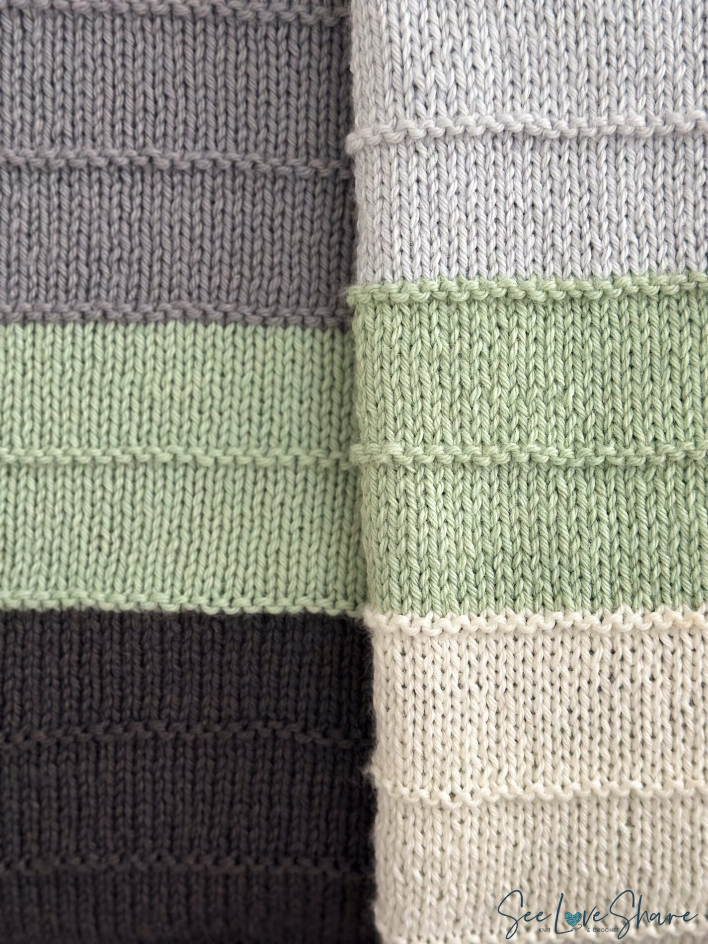 Simple Color Block Knit Blanket, Beginner Knit Throw Pattern | SeeLoveShare