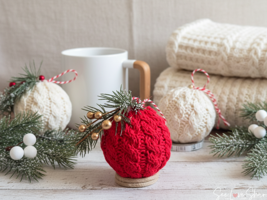 Cable Knit Christmas Ornament pattern