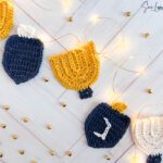 Mini Crochet Menorah & Dreidel Hanukkah Garland