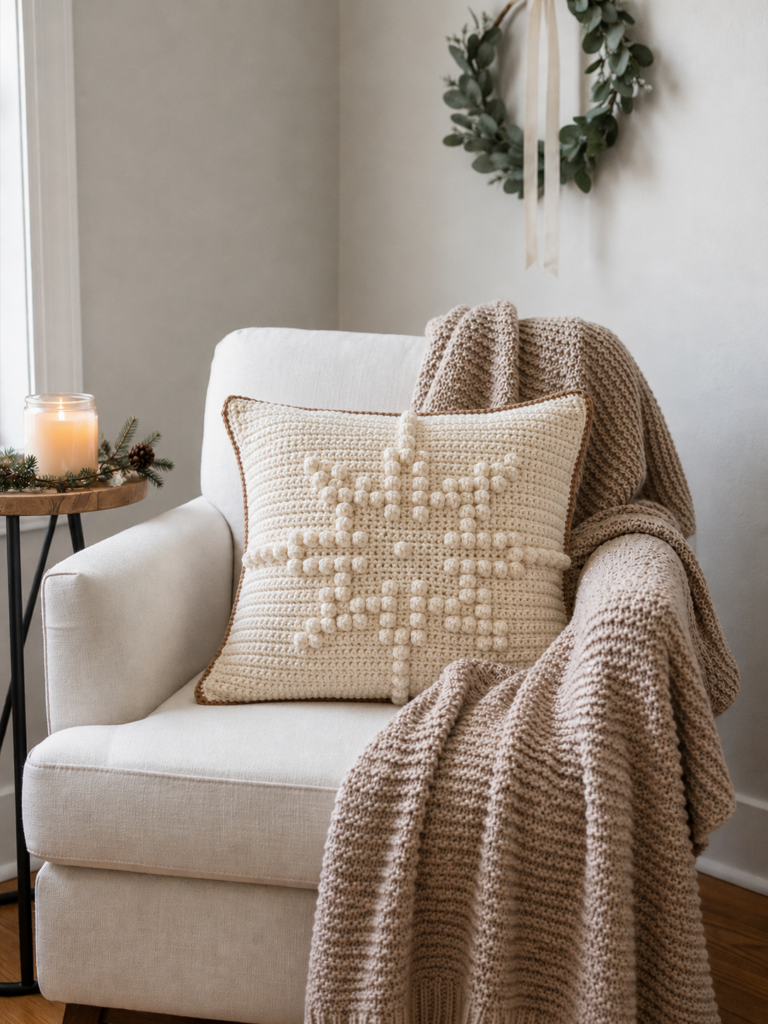 Crochet Snowflake Pillow Pattern