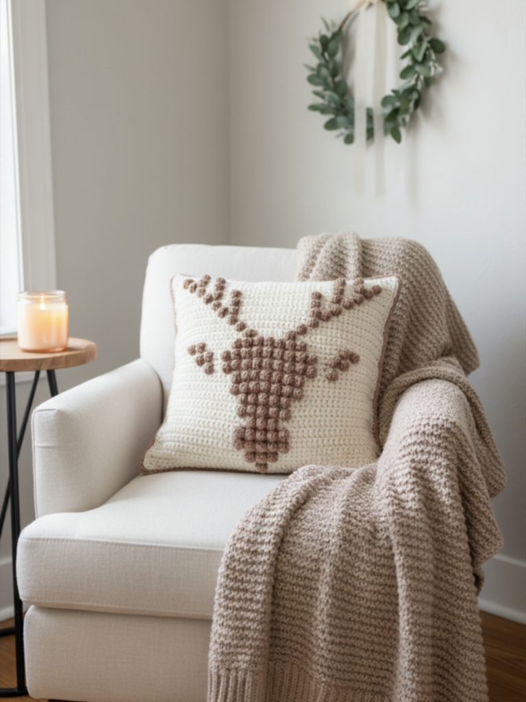 Crochet Reindeer Pillow Pattern