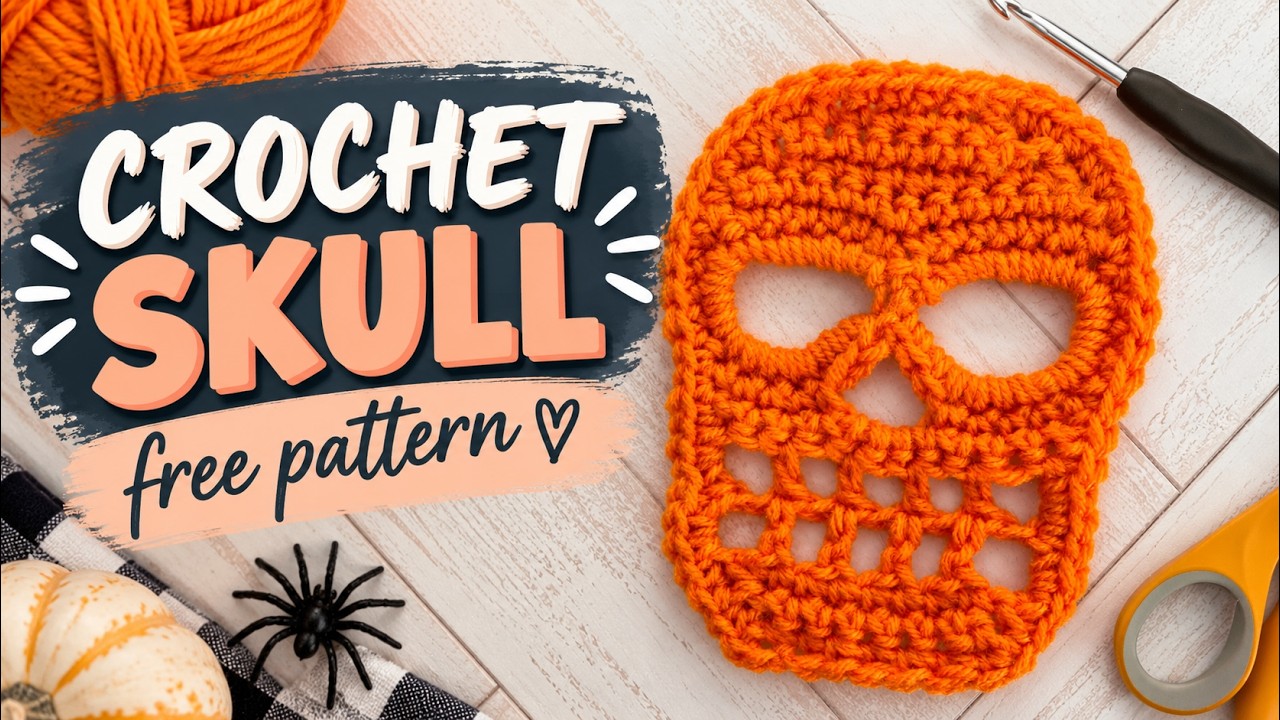 Crochet skull tutorial video - watch the full free step by step tutorial