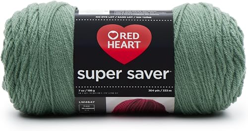 Red Heart Super Saver yarn in Light Sage